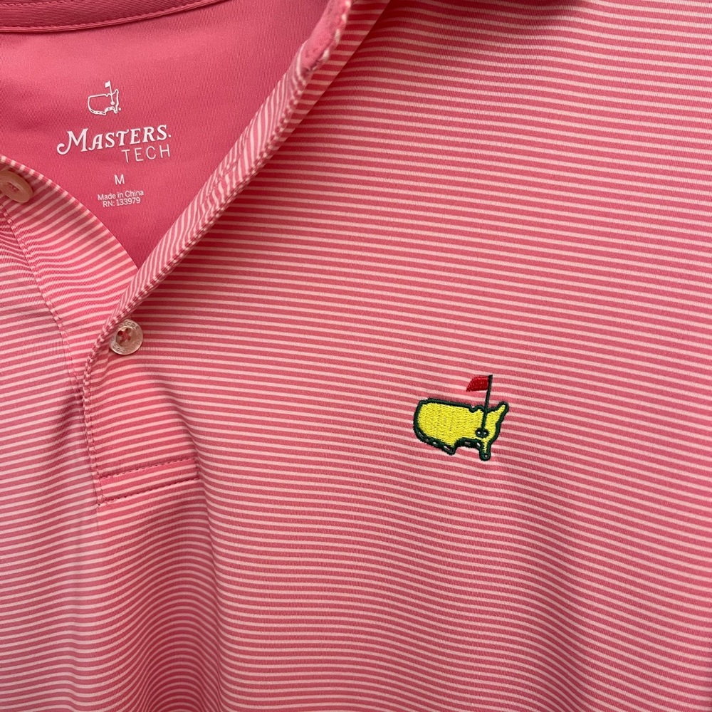 Masters Tech Pink Striped Men’s Polo Shirt